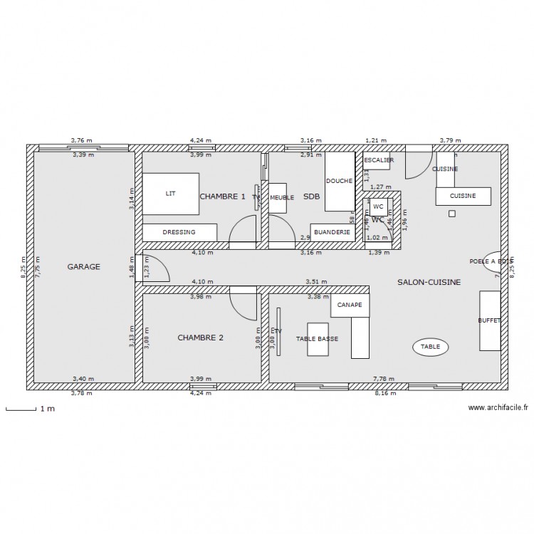 PROJET MAISON. Plan de 0 pièce et 0 m2