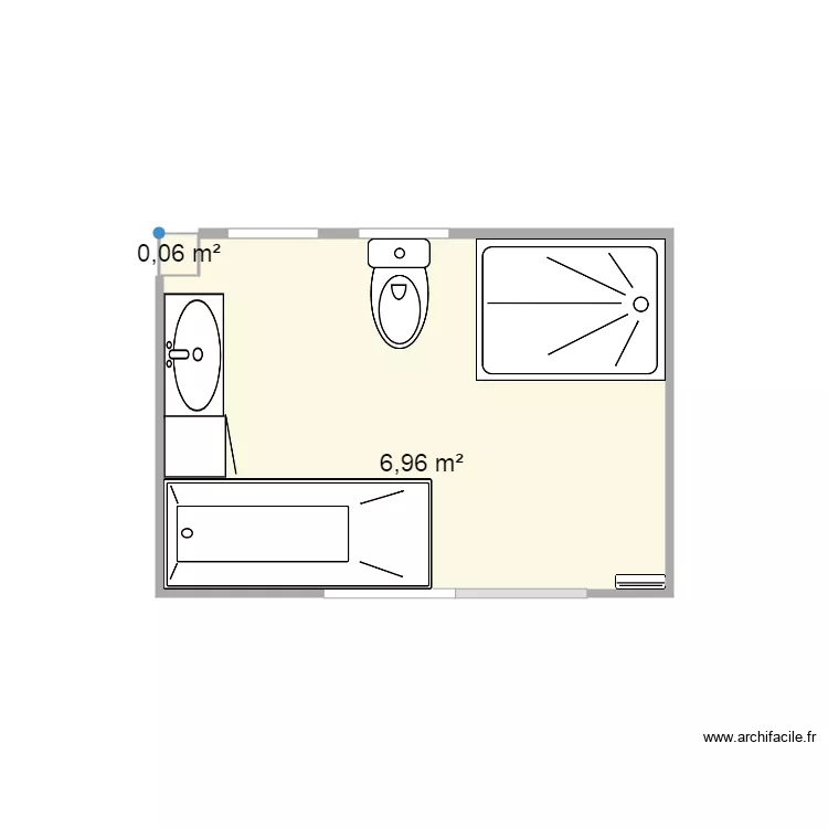 salle de bain 7m2 bis2. Plan de 