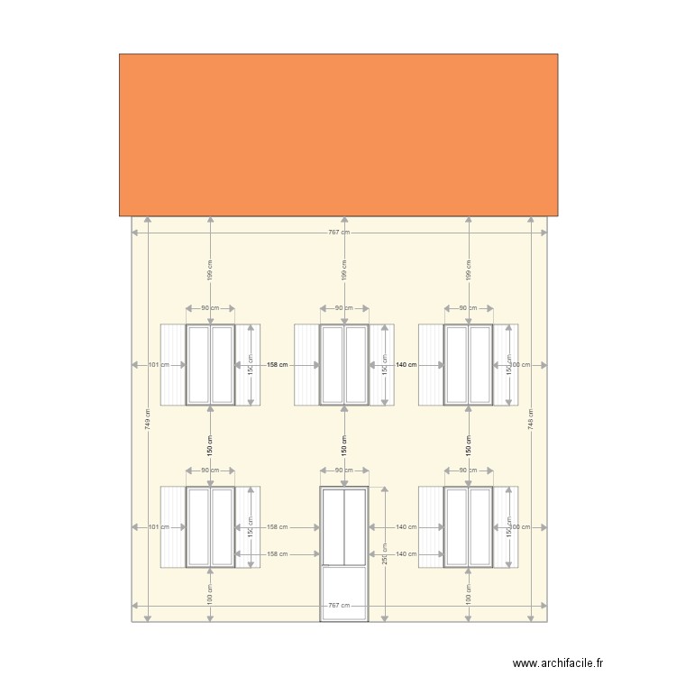 facade initial. Plan de 0 pièce et 0 m2