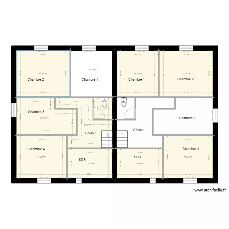 Maison Quissac etage plan de masse. Plan de 