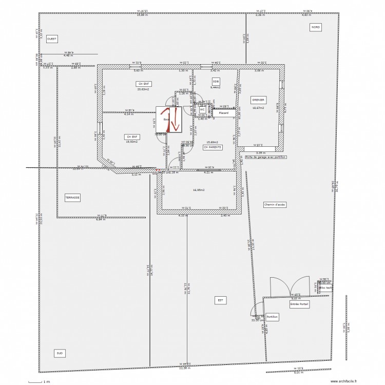 Etage. Plan de 0 pièce et 0 m2