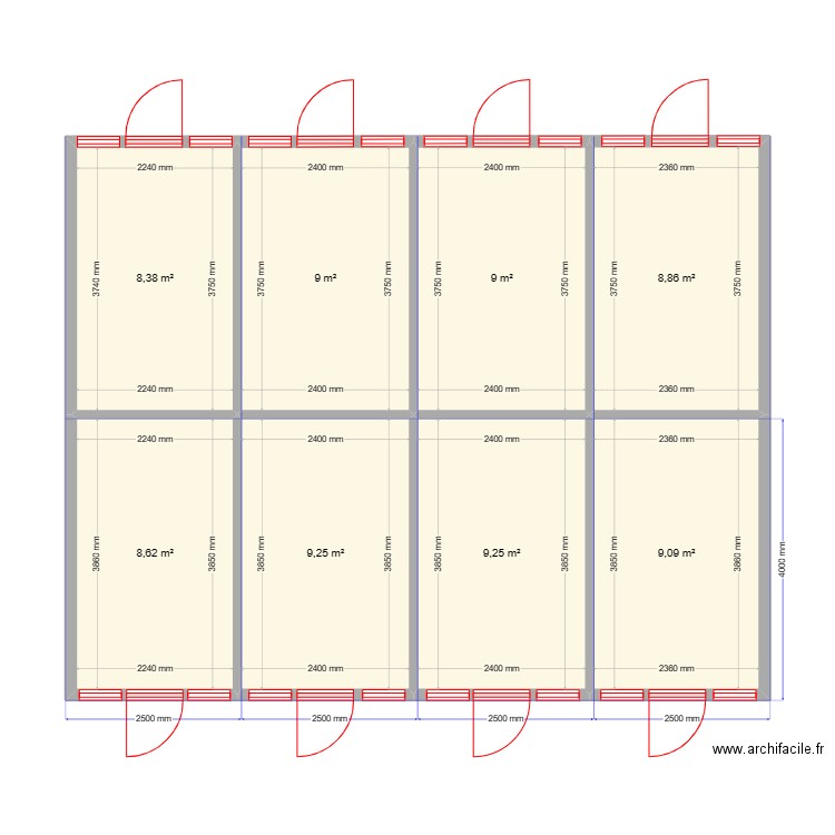 Павильон крым. Plan de 8 pièces et 71 m2