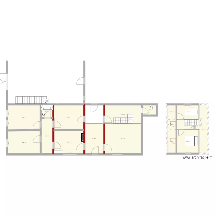 rdc initial bonnes mesures et etages. Plan de 
