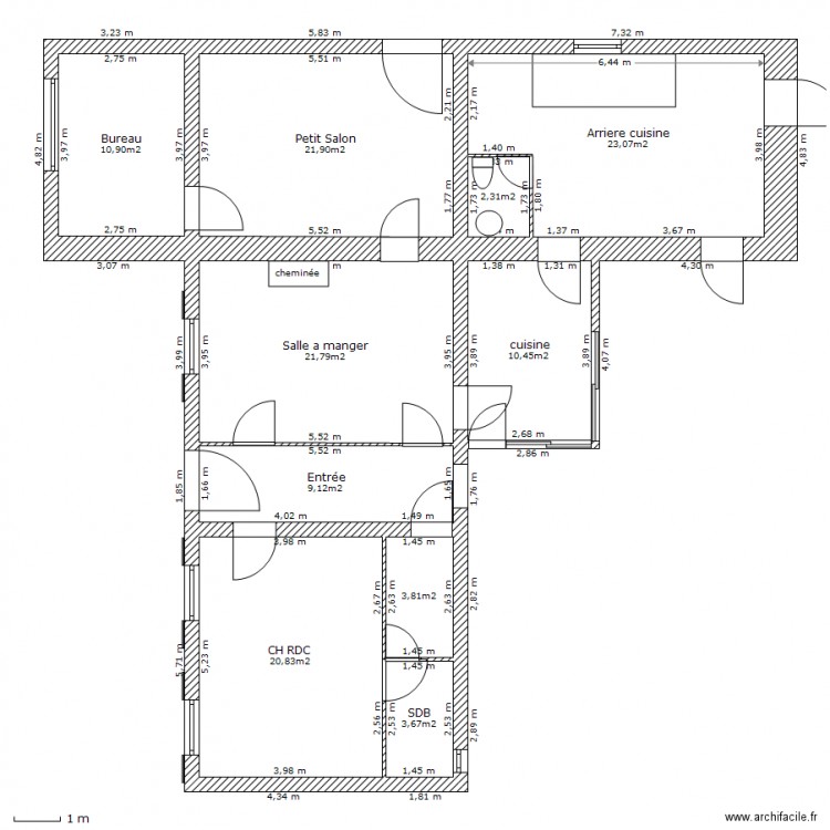 existant RDC projet Nours 2. Plan de 0 pièce et 0 m2