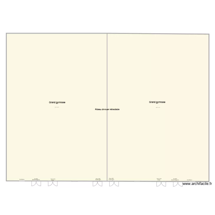 Grand gymnase 212 . Plan de 