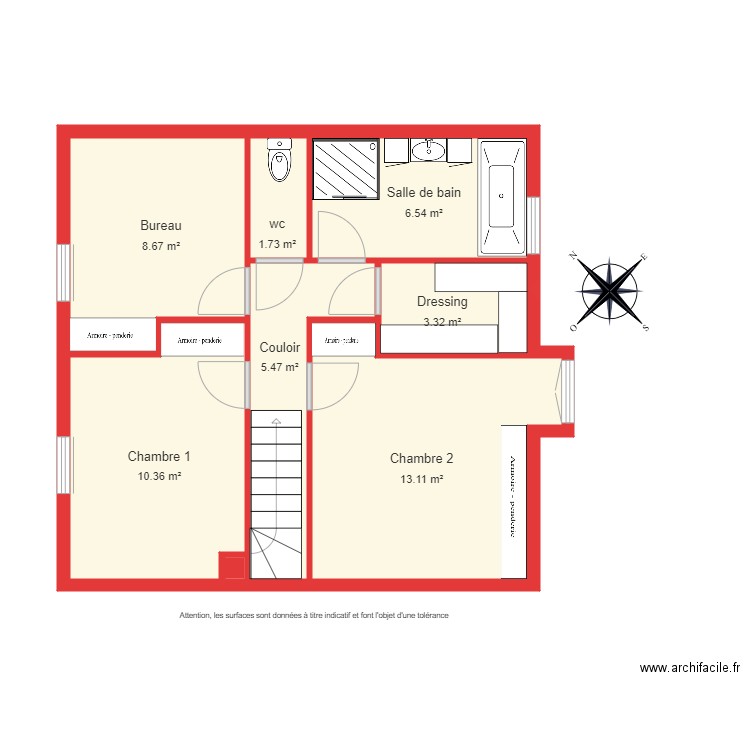 BI 3811 1er étage coté. Plan de 0 pièce et 0 m2