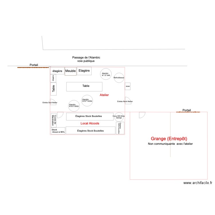 plan distillerie. Plan de 0 pièce et 0 m2