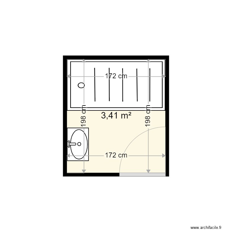 ROKOSCHNY DAVID . Plan de 1 pièce et 3 m2