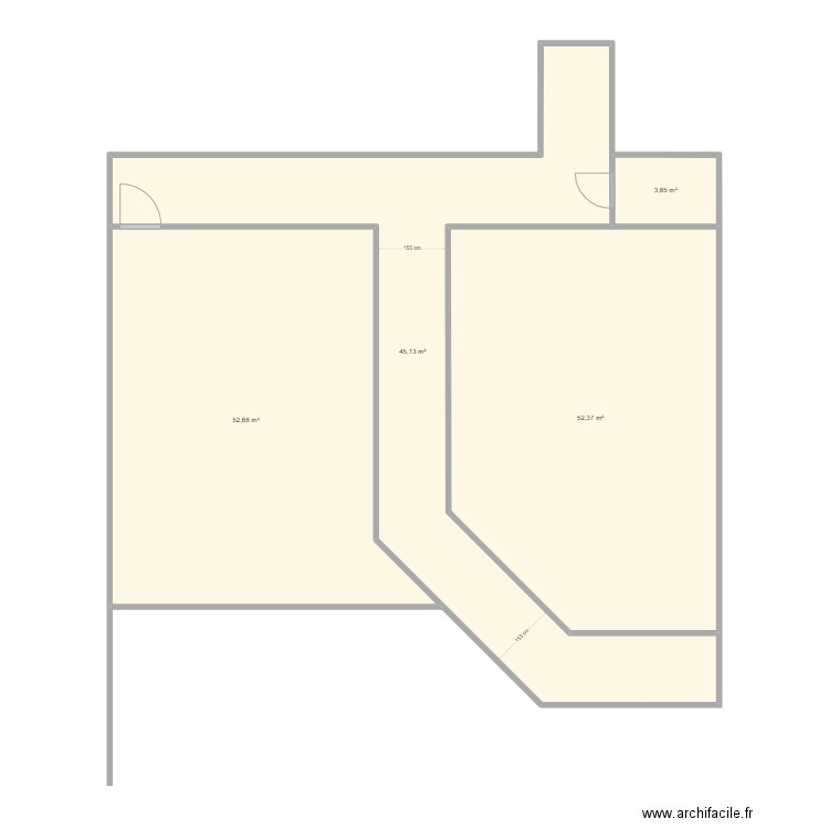 V1-Lemans-District. Plan de 4 pièces et 154 m2