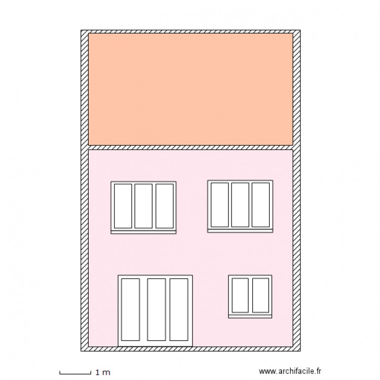 Facade arriere projet fenetre. Plan de 0 pièce et 0 m2