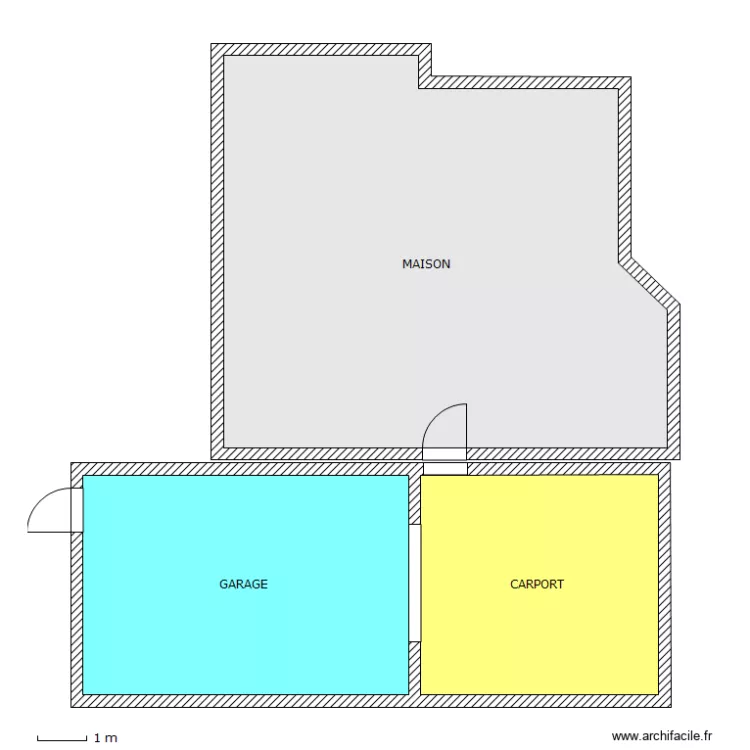 MAISON GARAGE CARPORT. Plan de 