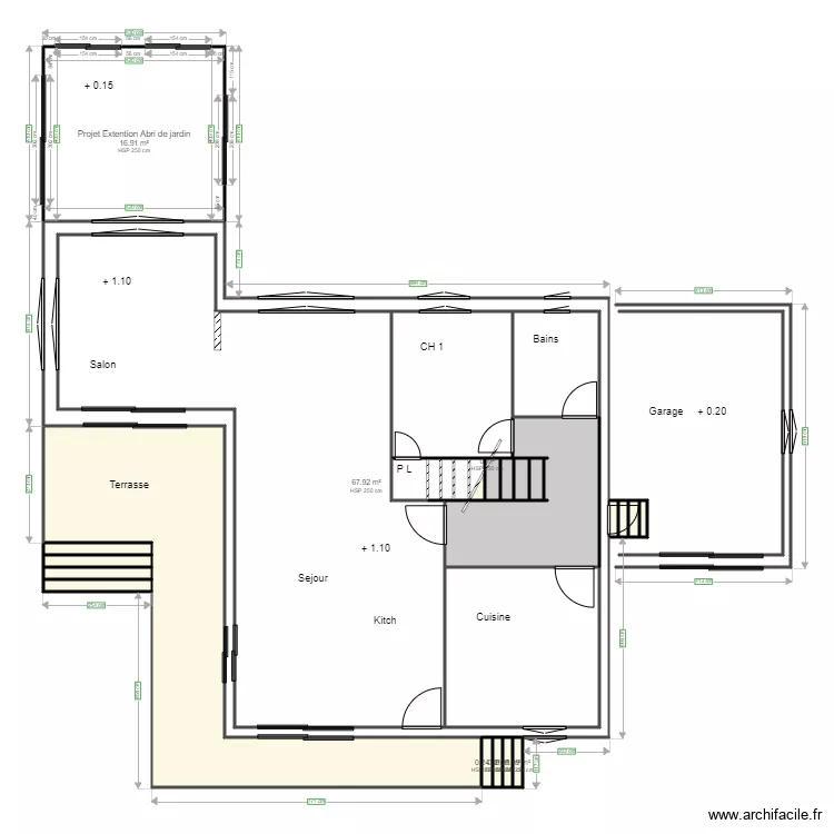 PROJET abri jardin CAMPRIEU Camprieu. Plan de 