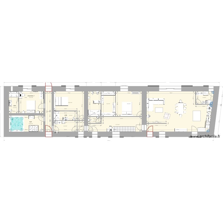 maison complète 2. Plan de 34 pièces et 370 m2