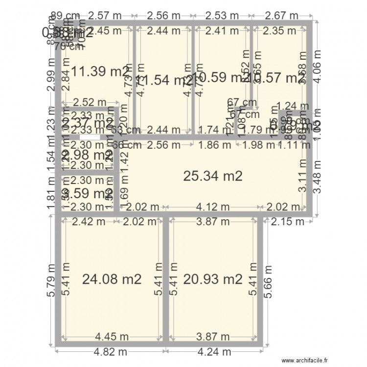 Midi 13 2eme étage 5 pièces. Plan de 0 pièce et 0 m2