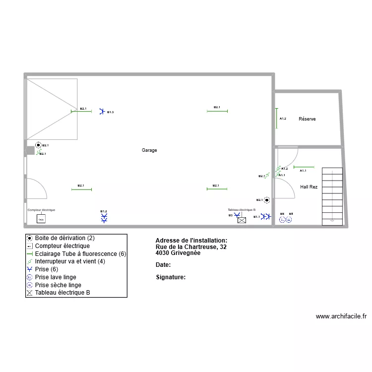 Rez Jadot Perrine. Plan de 