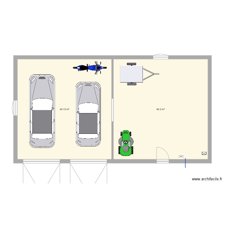 Garage. Plan de 0 pièce et 0 m2