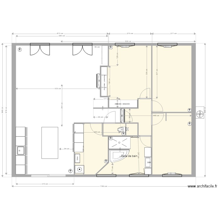 Plan maison rénové ligne élec. Plan de 0 pièce et 0 m2