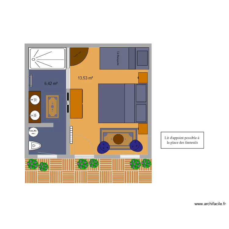 Chambre 2 Famille. Plan de 