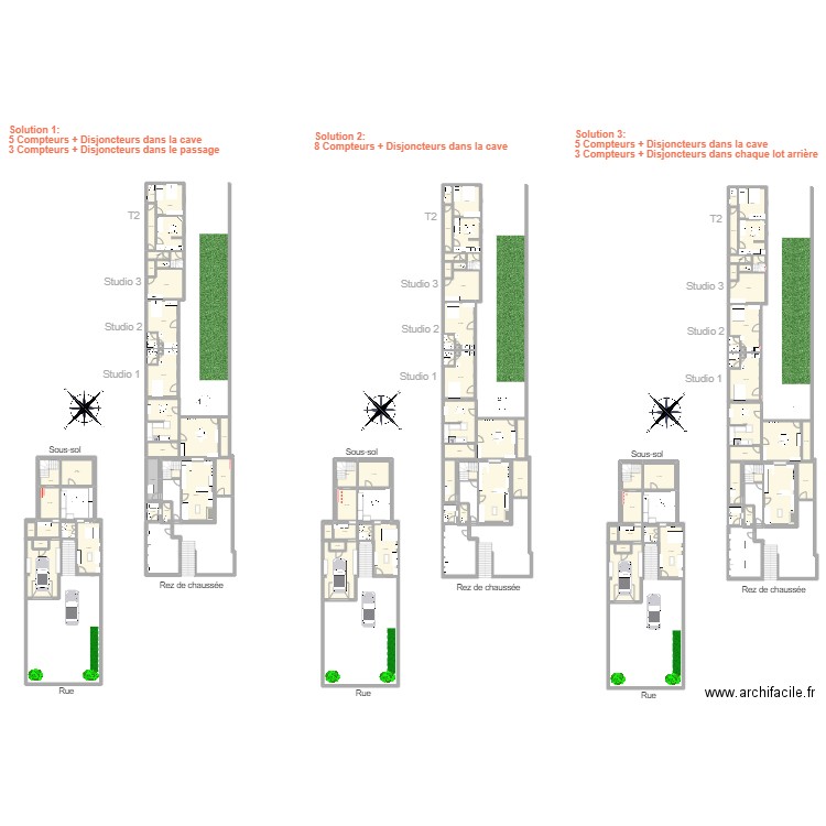 Maisons AX v2 PLANS COMPTEURS. Plan de 102 pièces et 874 m2