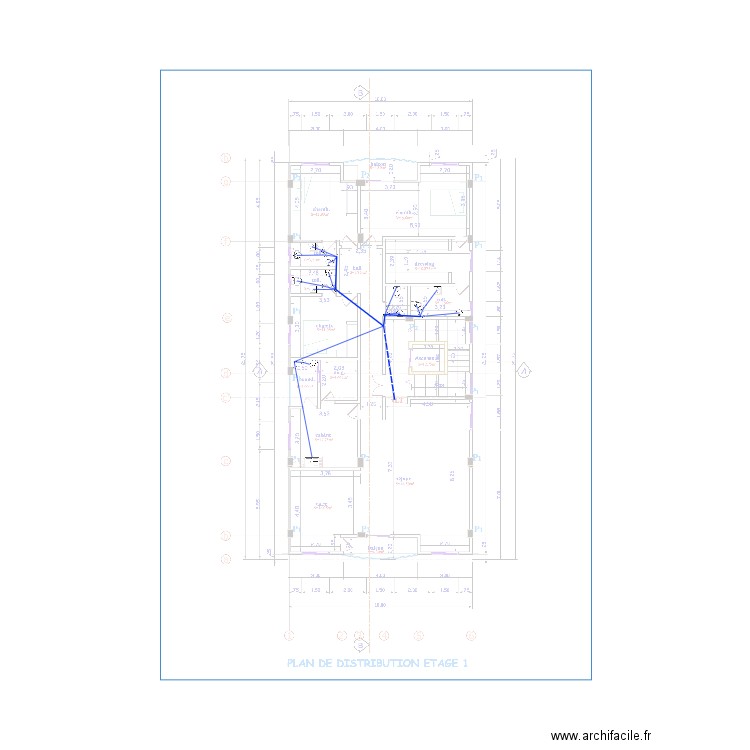 Alimentation eau froide Etage 1. Plan de 0 pièce et 0 m2