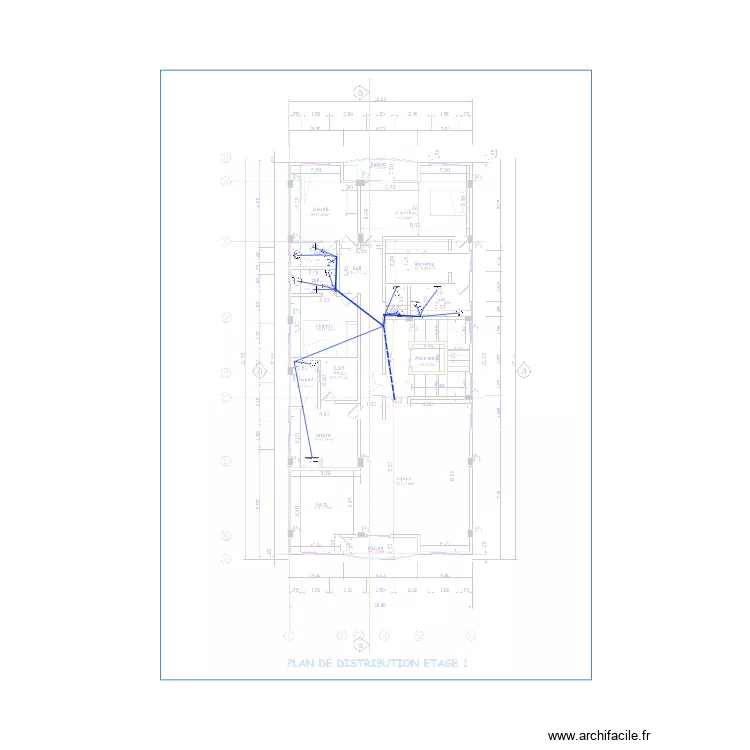 Alimentation eau froide Etage 1. Plan de 0 pièce et 0 m2