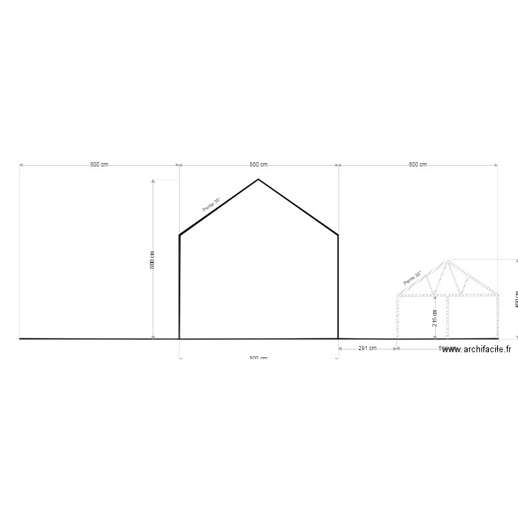 Plan de coupe 2. Plan de 0 pièce et 0 m2
