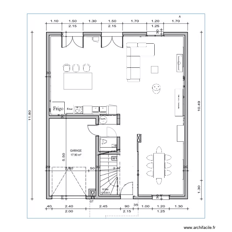 rdc avec travaux. Plan de 