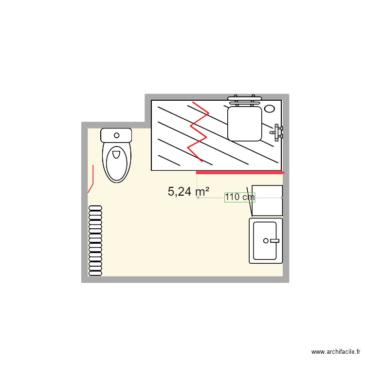 CONSTANTIN. Plan de 1 pièce et 5 m2