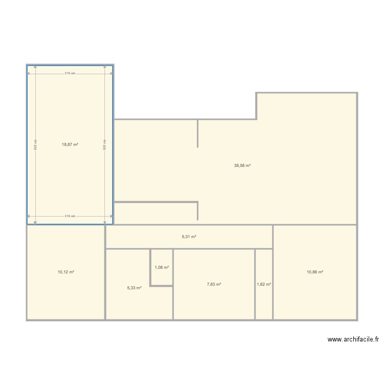 rafin dpe 1373. Plan de 9 pièces et 100 m2