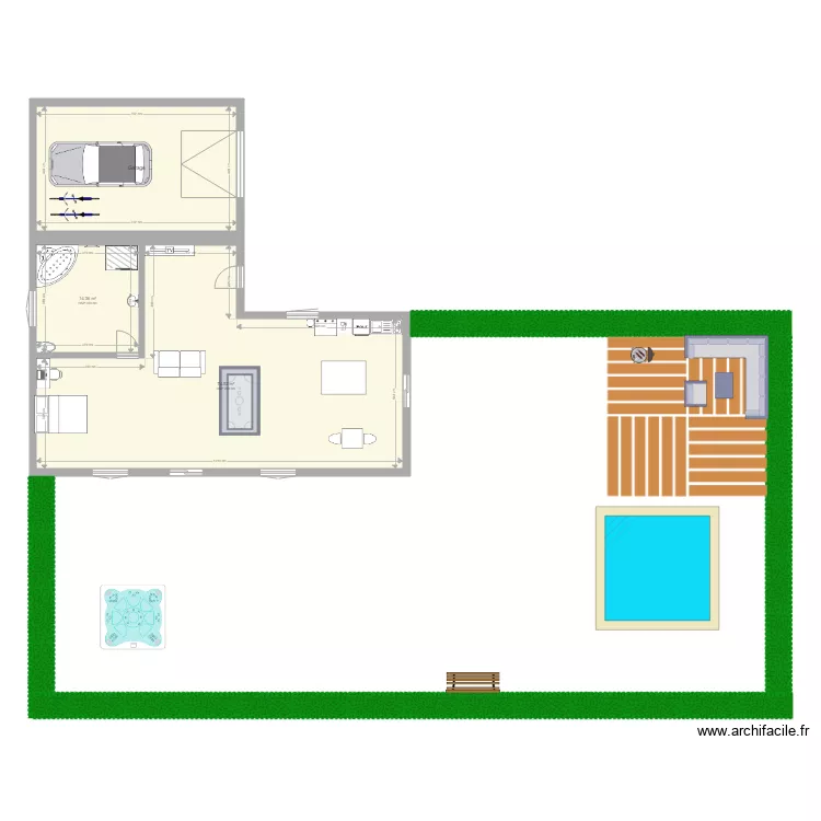 Maison 2 personnes. Plan de 
