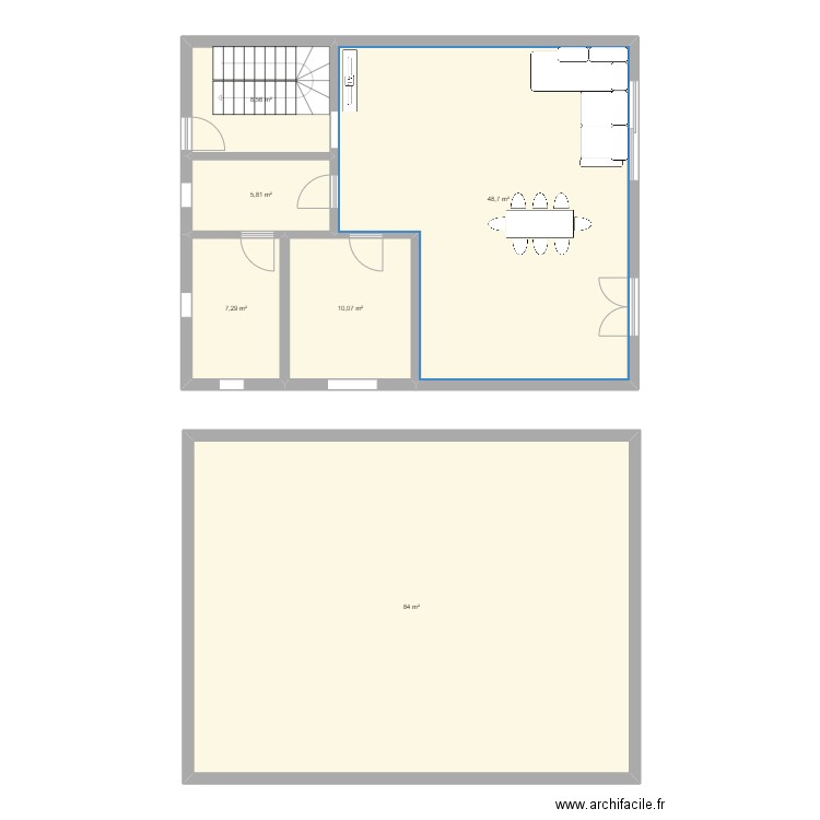 new. Plan de 6 pièces et 164 m2