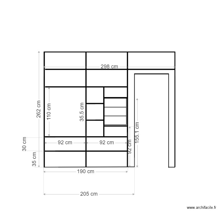 placard chambre marion intérieur. Plan de 0 pièce et 0 m2