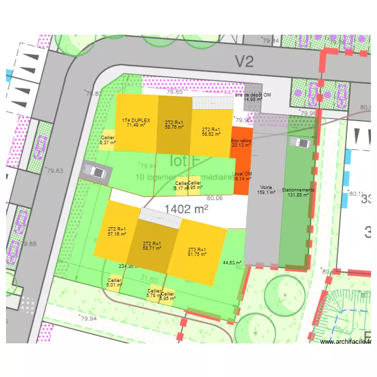 Le domaine des artistes ilot F. Plan de 