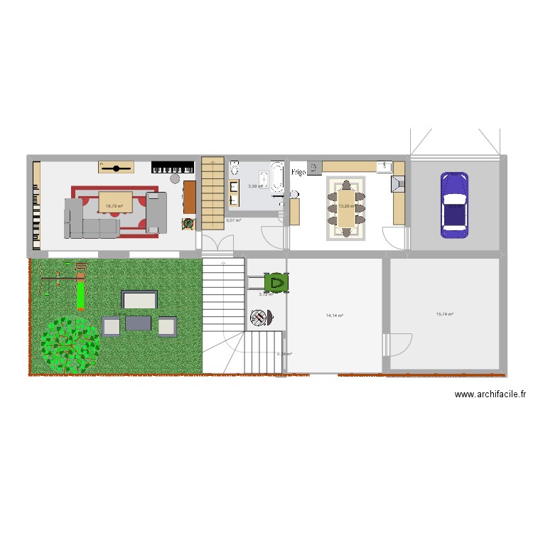 Connac. Plan de 9 pièces et 85 m2