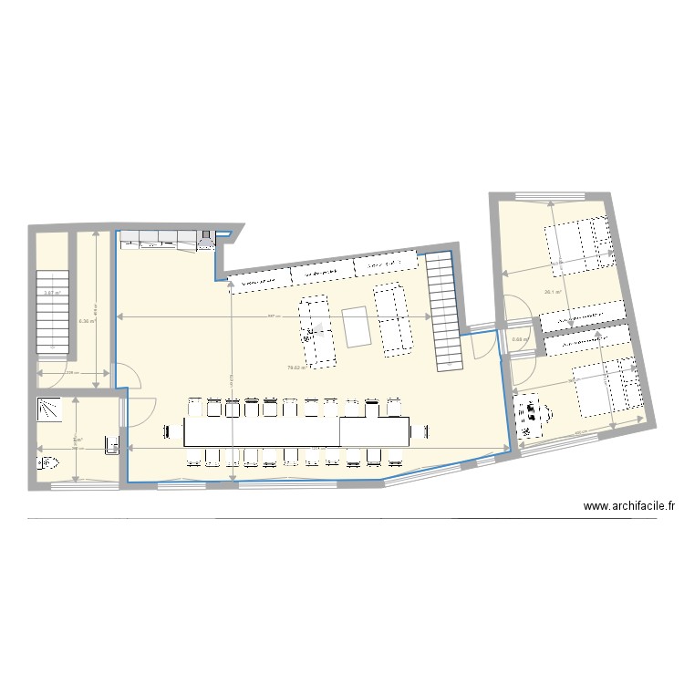 PAULHAGUET 1er étage V6 table hotes. Plan de 0 pièce et 0 m2