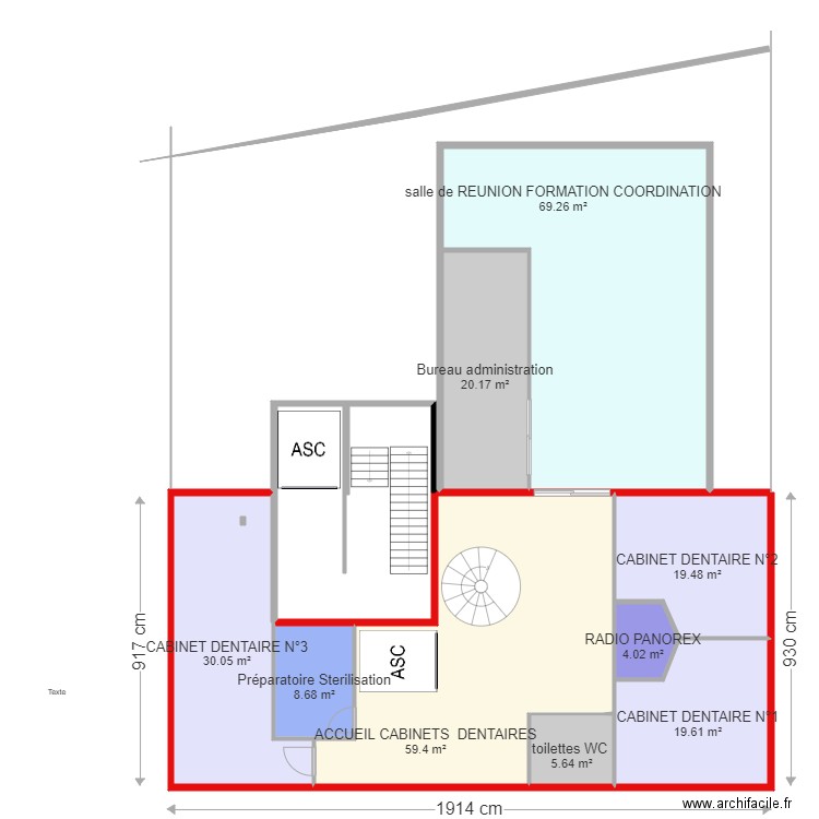 1er etage tarascon bis. Plan de 9 pièces et 236 m2
