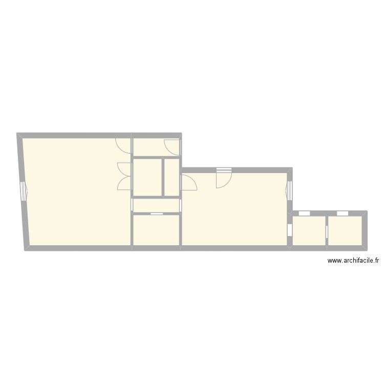 Bat 1 plan actuel. Plan de 6 pièces et 69 m2