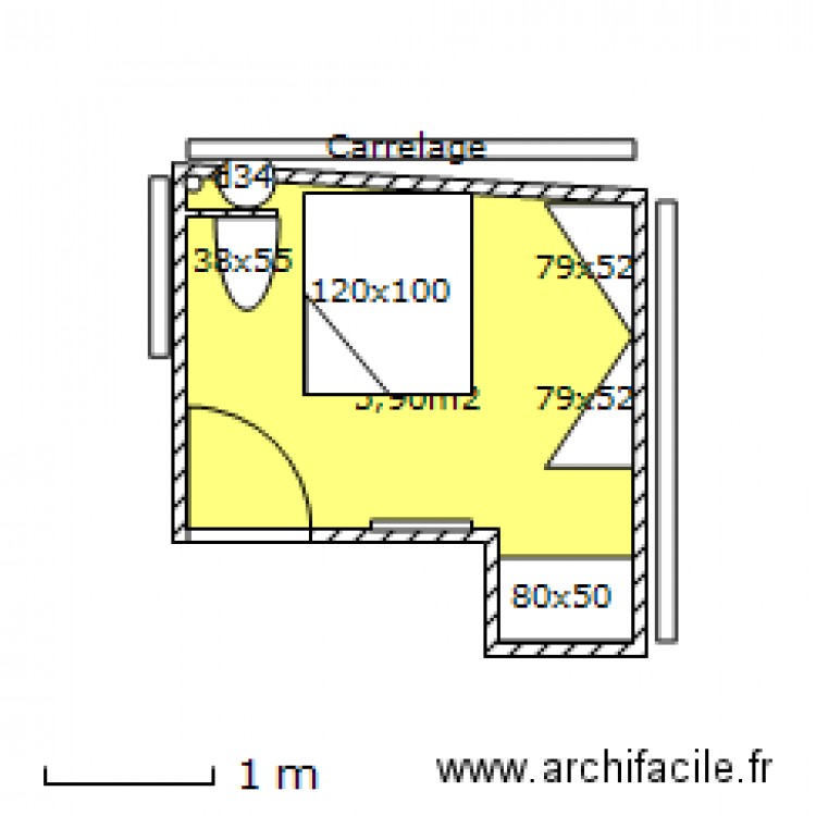 SDB_2vasques. Plan de 0 pièce et 0 m2