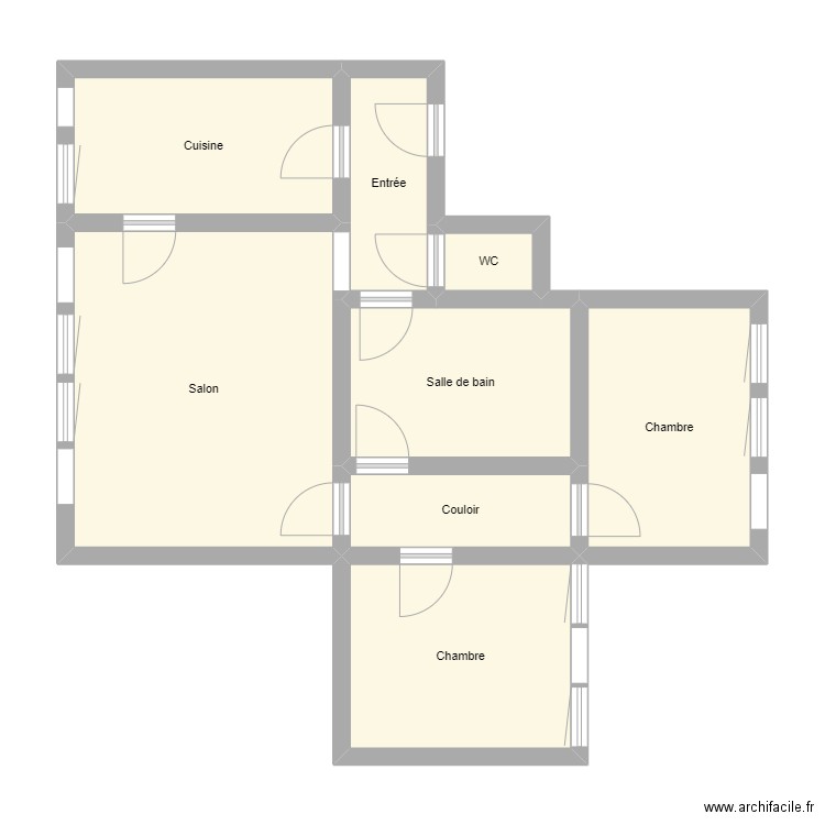 Croquis KUCHLY. Plan de 8 pièces et 62 m2