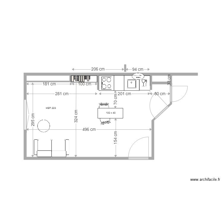 projet meubles bas  7 avril. Plan de 0 pièce et 0 m2