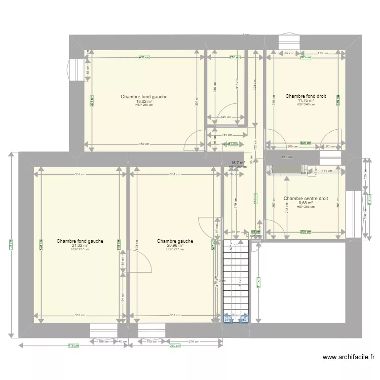 Maison R +1. Plan de 