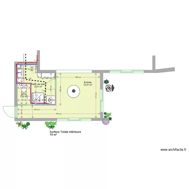 Salle de Bains Extension 4 et Plomberie. Plan de 
