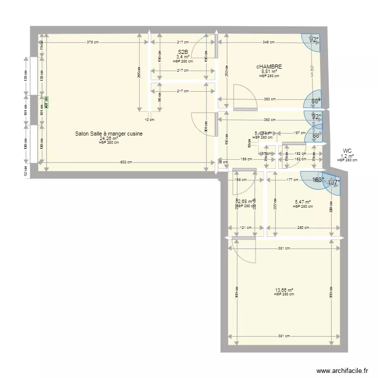 appartement mamie  initial. Plan de 