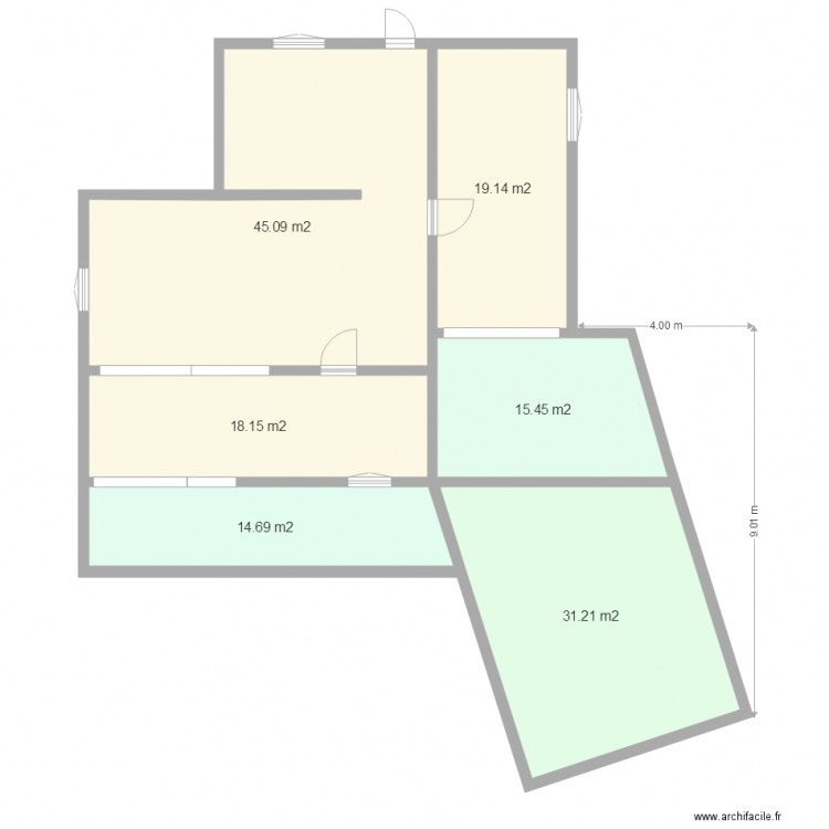 RdC extension par le cote . Plan de 0 pièce et 0 m2