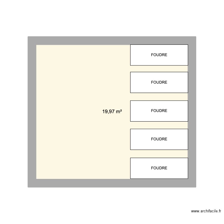 2ème foudrerie. Plan de 1 pièce et 20 m2