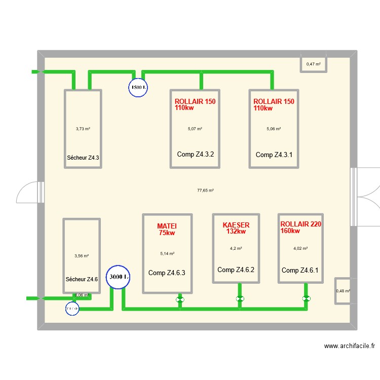 ZONE COMPRESSEUR ZONE4. Plan de 0 pièce et 0 m2