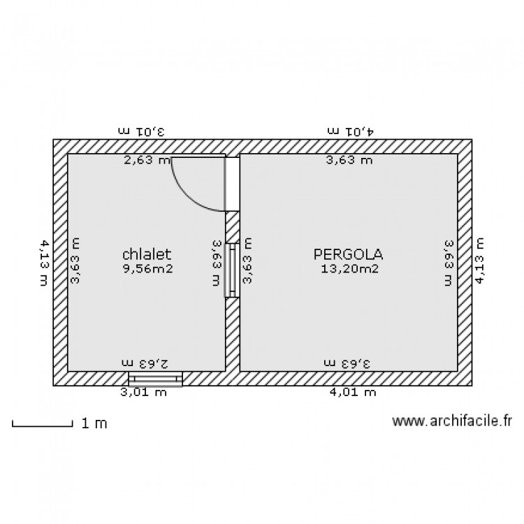 CHALET AVEC PERGOLA. Plan de 0 pièce et 0 m2