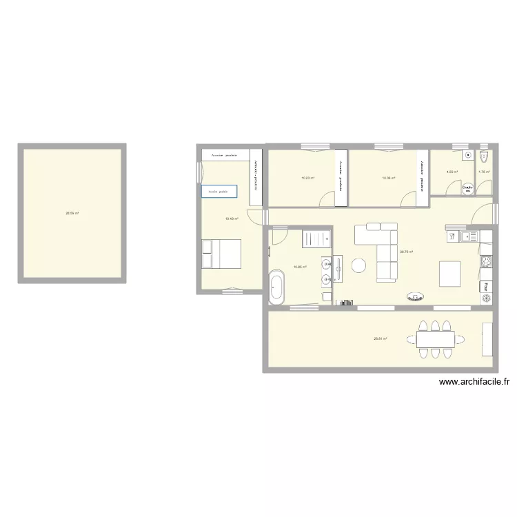home3 meublé. Plan de home3 meublé. Plan de