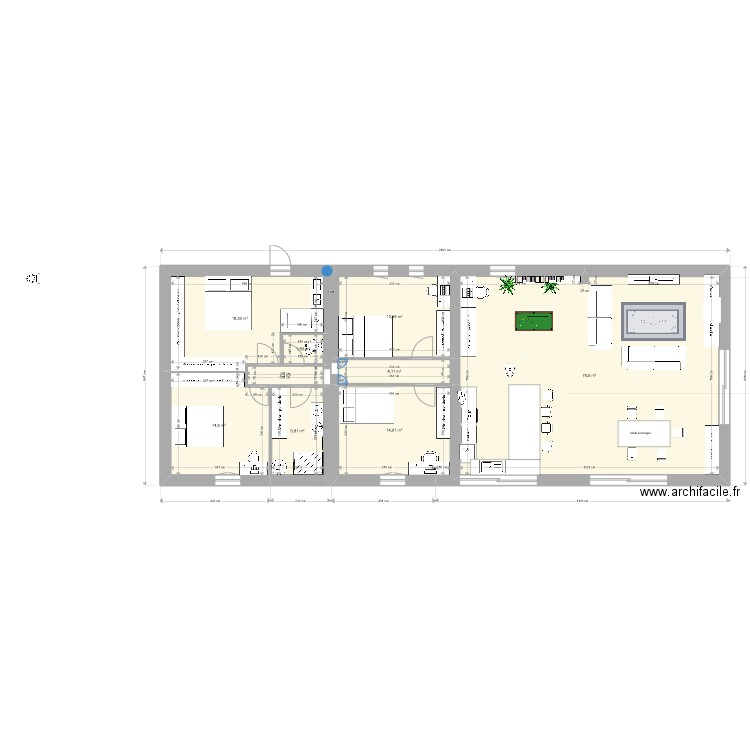 loft modifié 2. Plan de 9 pièces et 153 m2