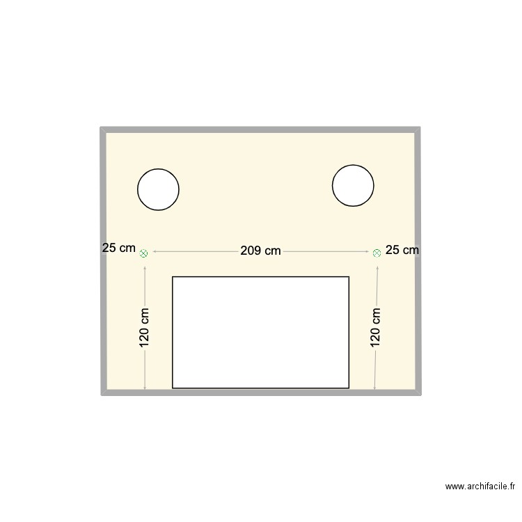 CHAMBRE 1 - MUR1. Plan de 1 pièce et 8 m2